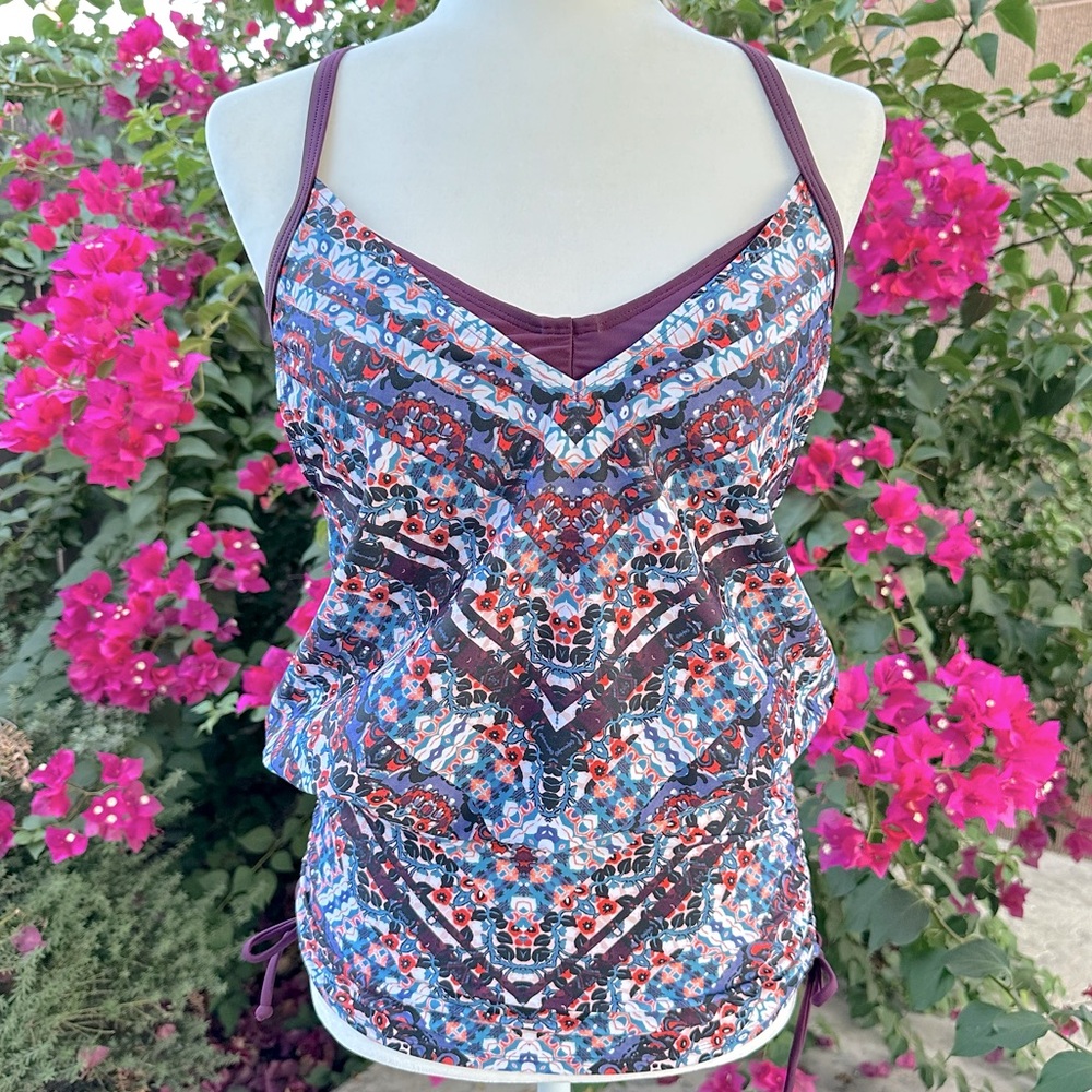 Athleta MARRAKESH SIDE SCRUNCH TANKINI Size 34 B/C SMALL NWOT